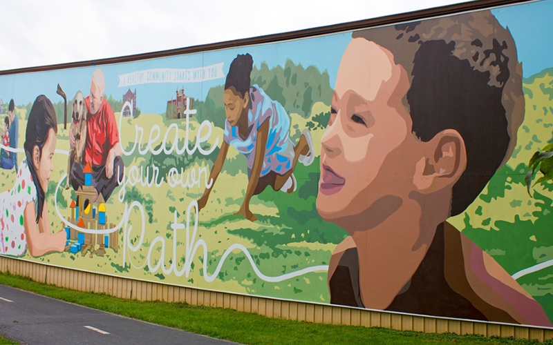 Public art mural in Westerville