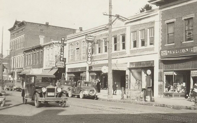 Historical photo of uptown Westerville