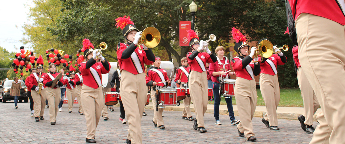Otterbein Homecoming parade band