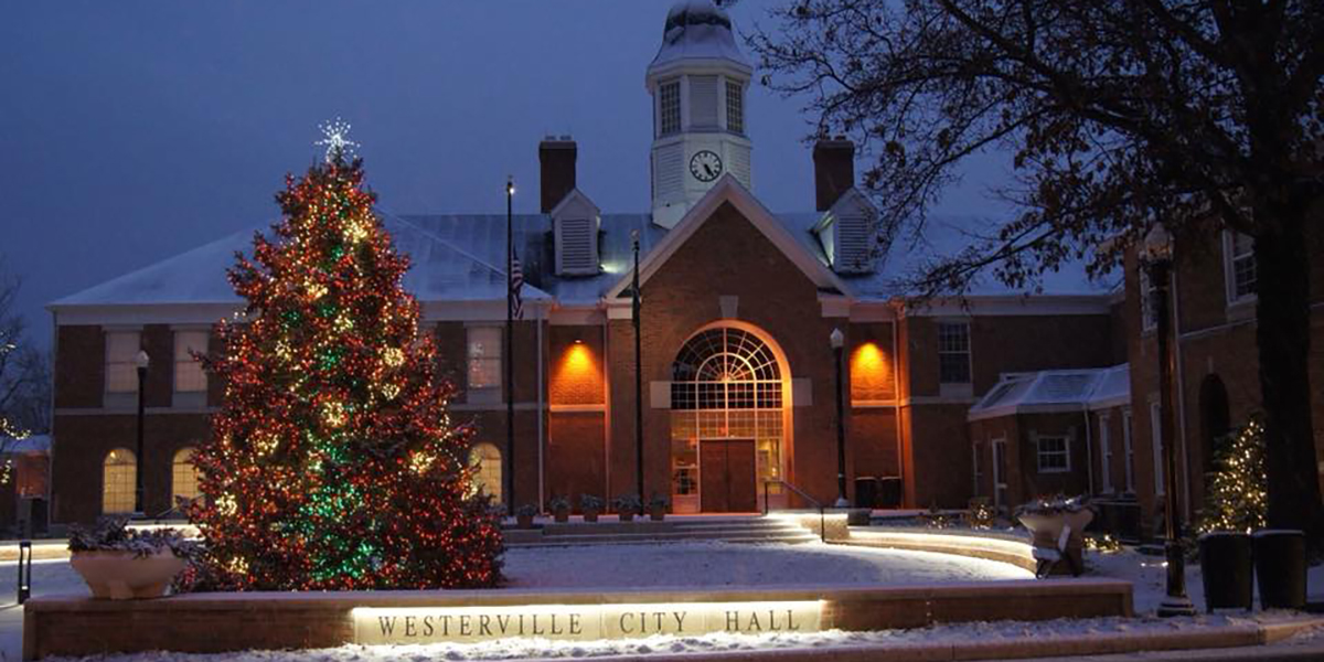 Christmas tree lighting at Westerville City Hall