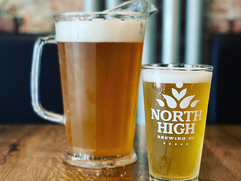 Beer pint and pitcher from North High Brewing in Westerville.