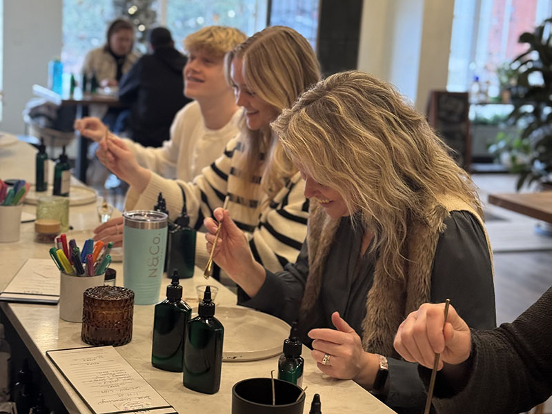 Blend Candle Co candle making in uptown westerville